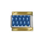 glitter tardis Gold Trim Italian Charm (9mm)