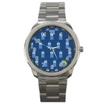 glitter tardis Sport Metal Watch