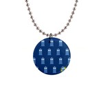 glitter tardis 1  Button Necklace