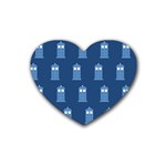 glitter tardis Rubber Heart Coaster (4 pack)