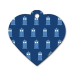 glitter tardis Dog Tag Heart (One Side)