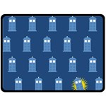 glitter tardis Fleece Blanket (Large)