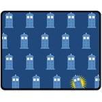 glitter tardis Fleece Blanket (Medium)