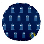 glitter tardis Large 18  Premium Round Cushion 