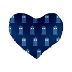 glitter tardis Standard 16  Premium Heart Shape Cushion 