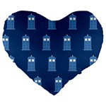 glitter tardis Large 19  Premium Heart Shape Cushion