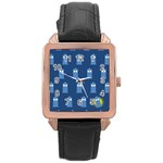 glitter tardis Rose Gold Leather Watch 