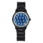 glitter tardis Stainless Steel Round Watch