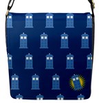 glitter tardis Flap Closure Messenger Bag (S)