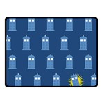 glitter tardis Double Sided Fleece Blanket (Small)