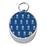 glitter tardis Silver Compass (Mini)