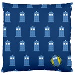 glitter tardis Large Flano Cushion Case (One Side)