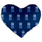 glitter tardis Large 19  Premium Flano Heart Shape Cushion