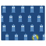 glitter tardis Double Sided Flano Blanket (Medium)