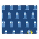 glitter tardis Double Sided Flano Blanket (Large)