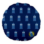 Tardis Doctor Who Large 18  Premium Flano Round Cushion 