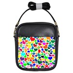 Valentine Rainbow Hearts Girls Sling Bag