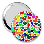 Valentine Rainbow Hearts 3  Handbag Mirror