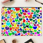 Valentine Rainbow Hearts Cosmetic Bag (XXXL)