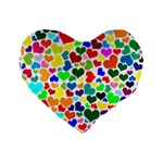 Valentine Rainbow Hearts Standard 16  Premium Heart Shape Cushion 