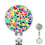 Valentine Rainbow Hearts Stainless Steel Nurses Watch