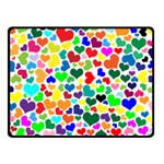 Valentine Rainbow Hearts Double Sided Fleece Blanket (Small)