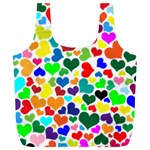 Valentine Rainbow Hearts Full Print Recycle Bag (XL)