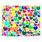 Valentine Rainbow Hearts Double Sided Flano Blanket (Large)