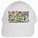 Valentine Rainbow Hearts White Cap