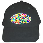 Valentine Rainbow Hearts Black Cap