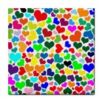 Valentine Rainbow Hearts Tile Coaster