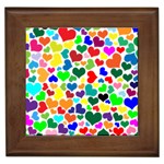 Valentine Rainbow Hearts Framed Tile