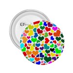 Valentine Rainbow Hearts 2.25  Button