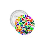 Valentine Rainbow Hearts 1.75  Button