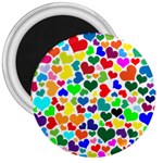 Valentine Rainbow Hearts 3  Magnet