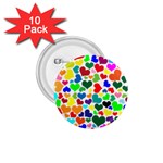 Valentine Rainbow Hearts 1.75  Button (10 pack) 