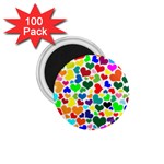 Valentine Rainbow Hearts 1.75  Magnet (100 pack) 