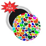 Valentine Rainbow Hearts 2.25  Magnet (10 pack)