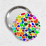 Valentine Rainbow Hearts 2.25  Handbag Mirror