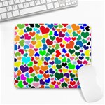 Valentine Rainbow Hearts Large Mousepad