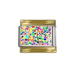 Valentine Rainbow Hearts Gold Trim Italian Charm (9mm)