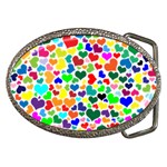 Valentine Rainbow Hearts Belt Buckle