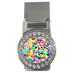 Valentine Rainbow Hearts Money Clip (CZ)