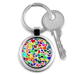 Valentine Rainbow Hearts Key Chain (Round)