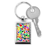 Valentine Rainbow Hearts Key Chain (Rectangle)