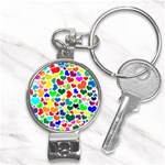 Valentine Rainbow Hearts Nail Clippers Key Chain