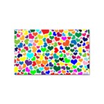 Valentine Rainbow Hearts Sticker (Rectangular)