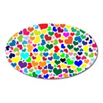 Valentine Rainbow Hearts Magnet (Oval)