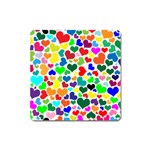 Valentine Rainbow Hearts Magnet (Square)