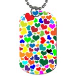 Valentine Rainbow Hearts Dog Tag (One Side)